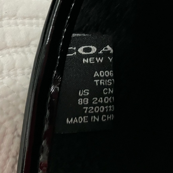 COACH Leopard/Solid Black Rain Boots with Gold Coach Grommets, Black/Gold Laces - Picture 10 of 16